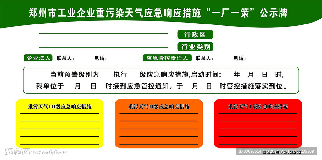 一厂一策公示牌