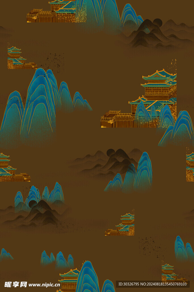 手绘山水画
