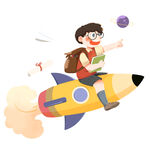 开学学生人物插画