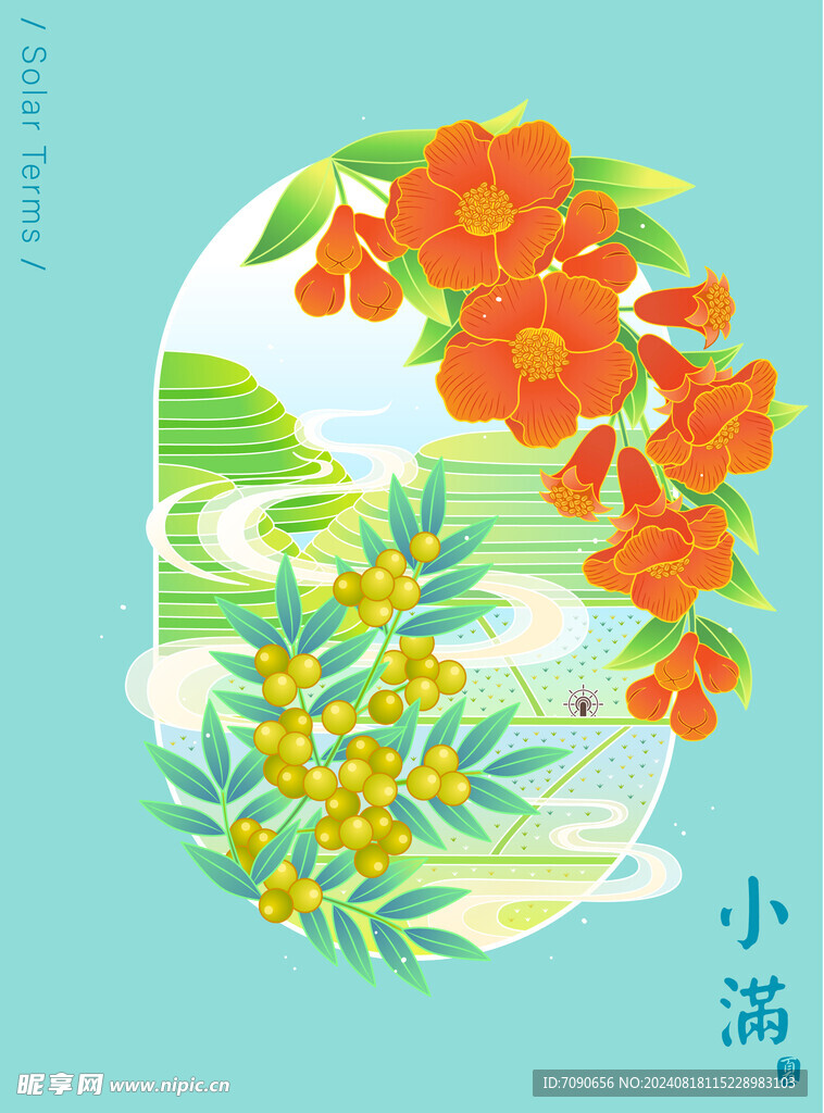 国潮风节气插画    