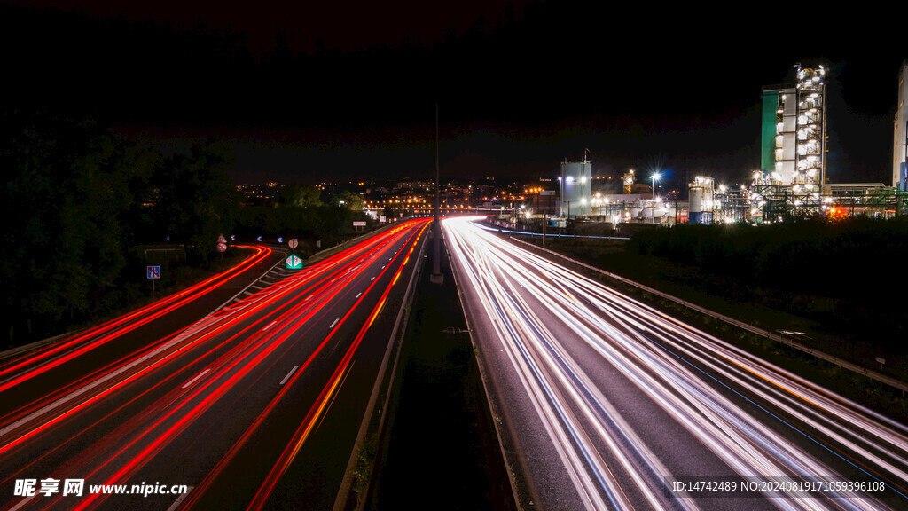 高速公路灯光夜景