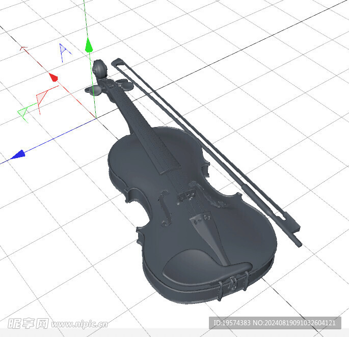 C4D模型 小提琴