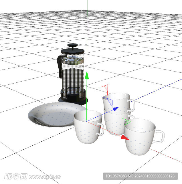 C4D模型 咖啡壶