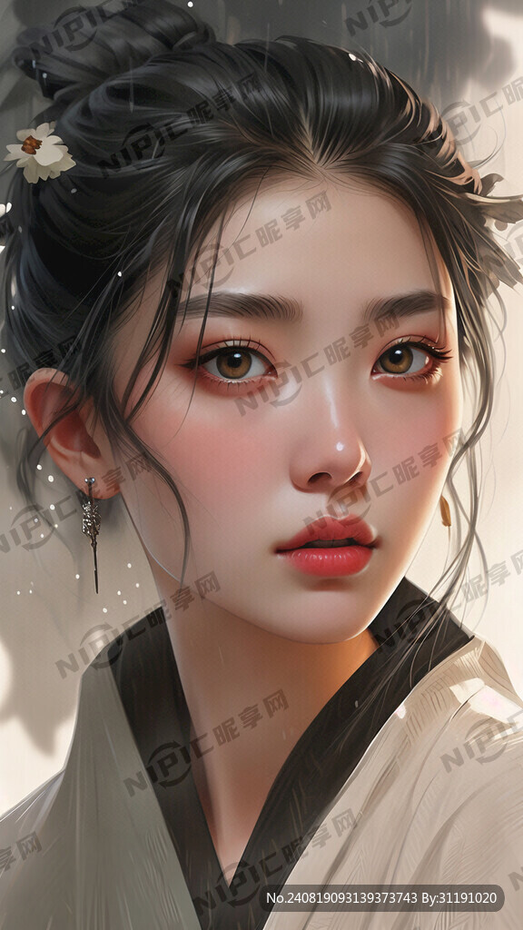 生成一张尖下巴 瓜子脸 大眼睛