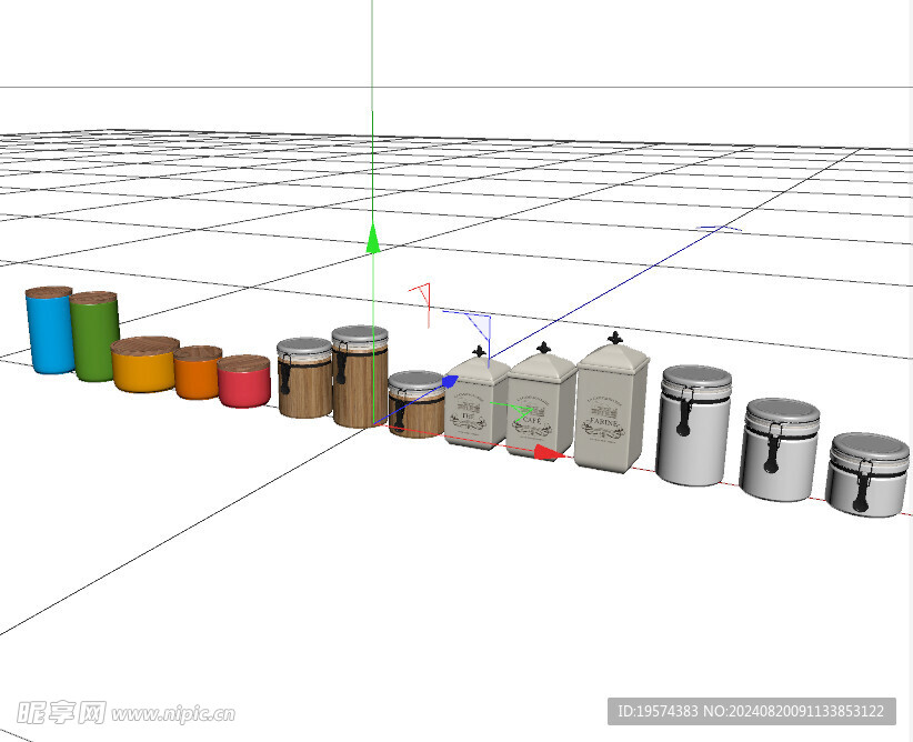 C4D模型 收纳罐