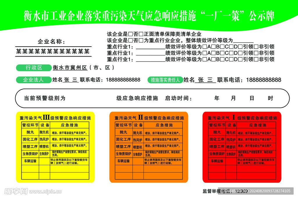 一厂一策公示牌