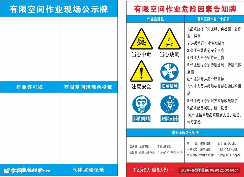 有限空间公示牌