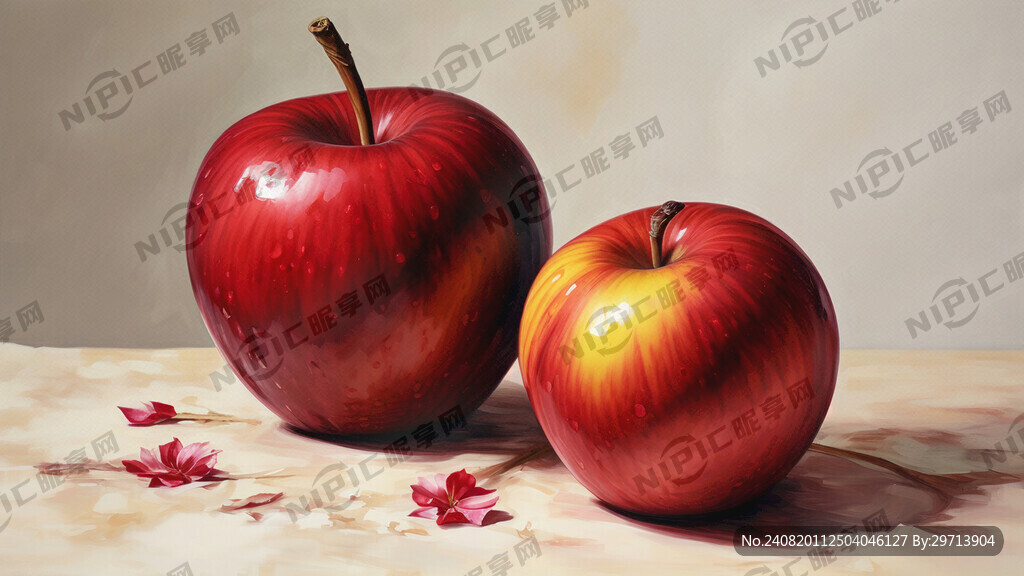 苹果 油画