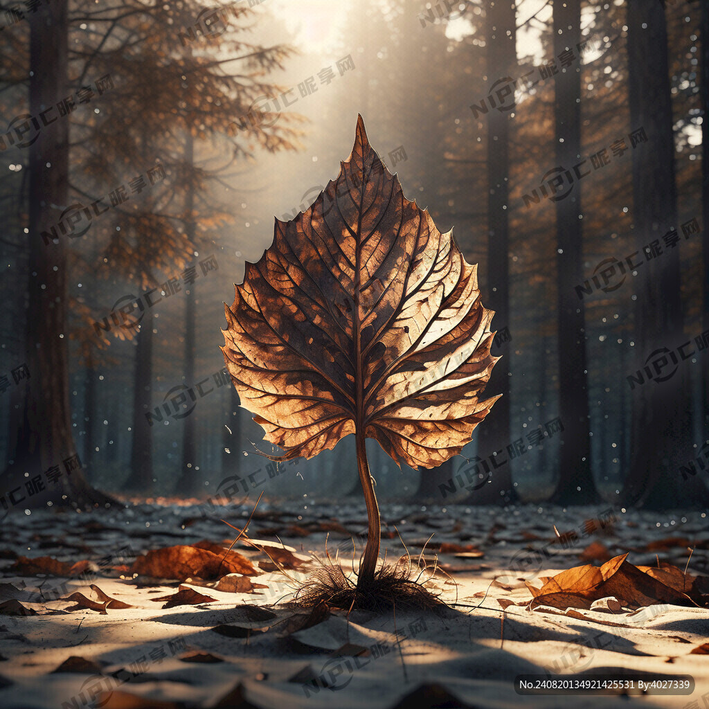 单一的一片叶子 枯叶 造型奇特