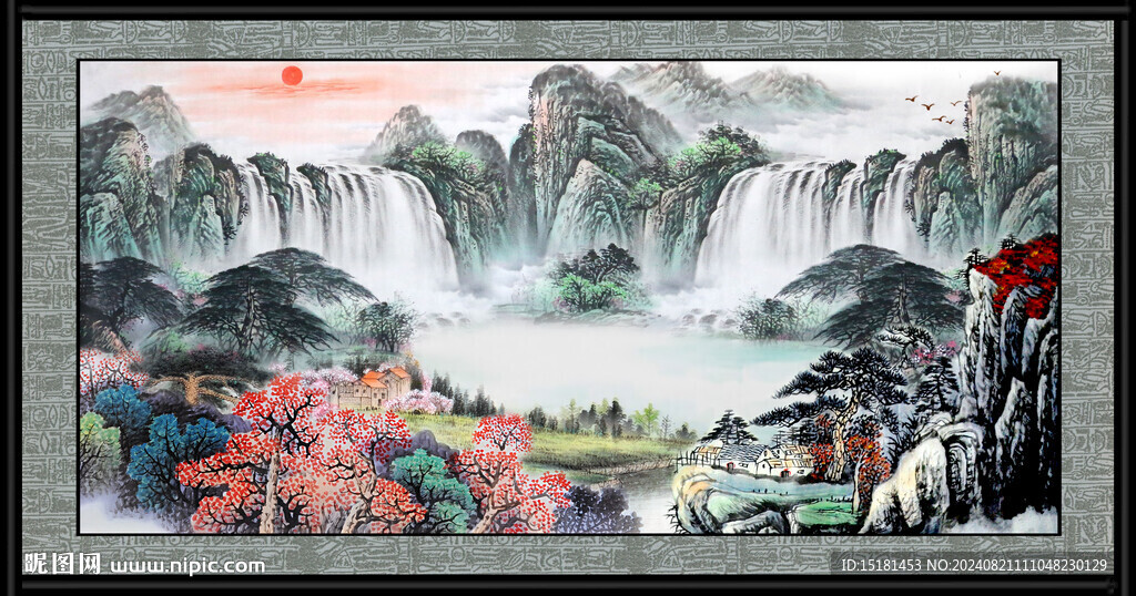 国画山水画 