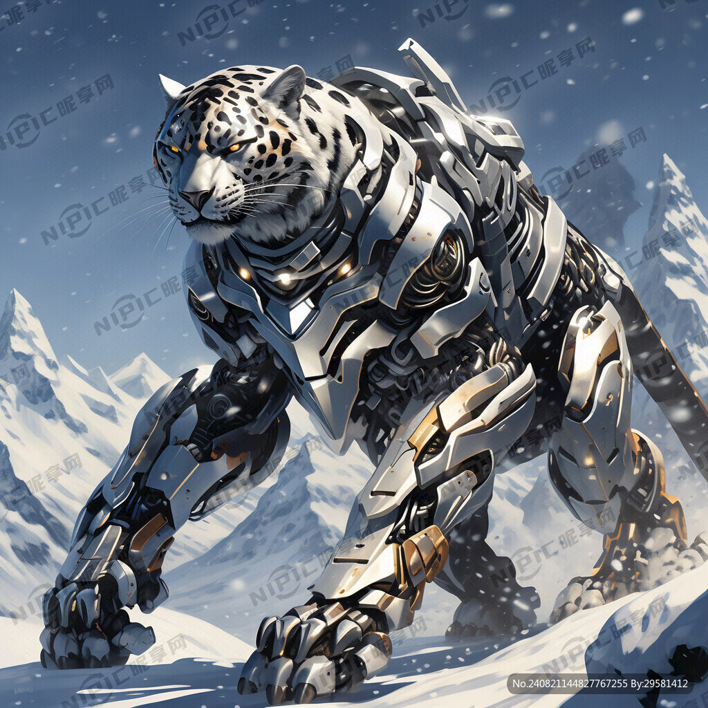 雪豹 人形形态机器人 金属科技