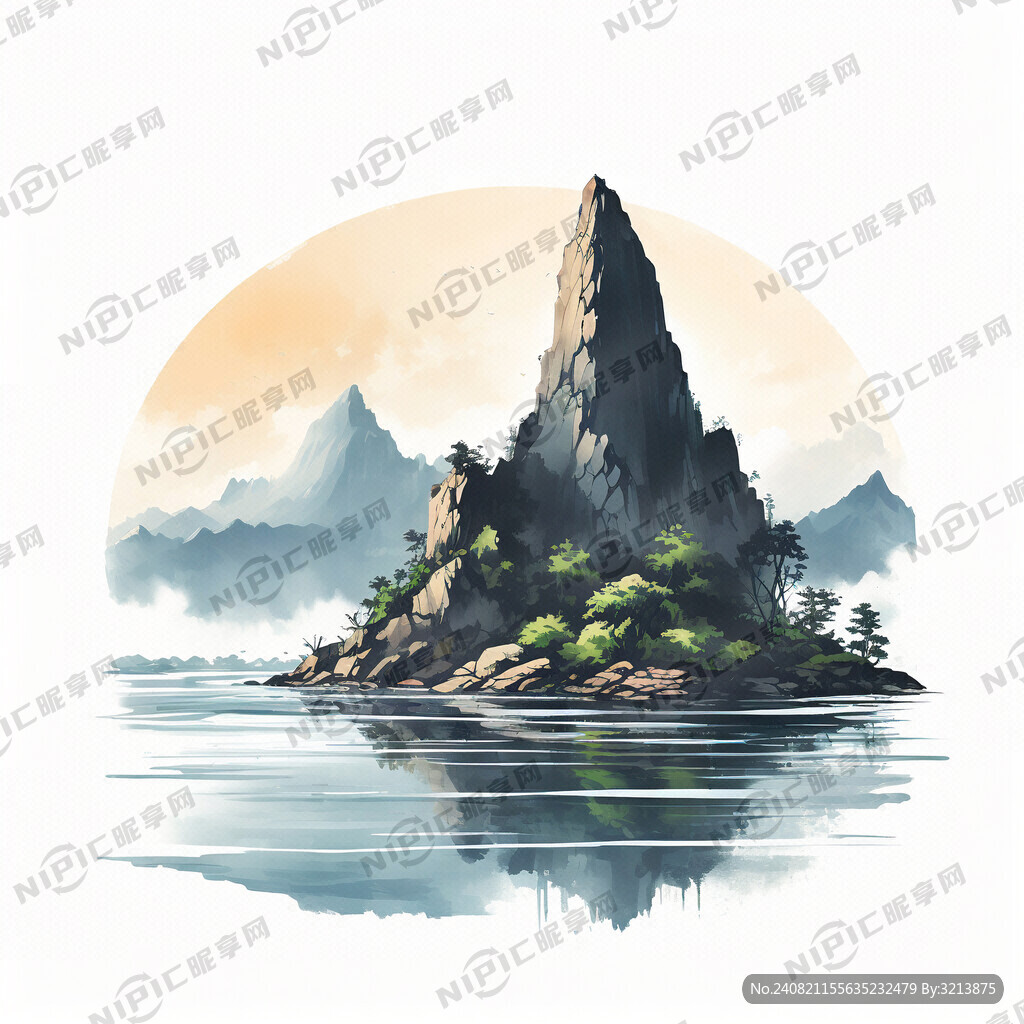 水、山、矢量、佤
