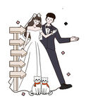 婚礼人形迎宾牌