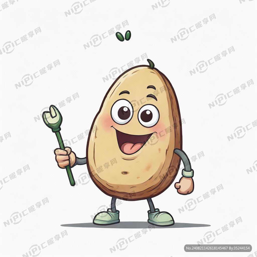 卡通土豆举牌子