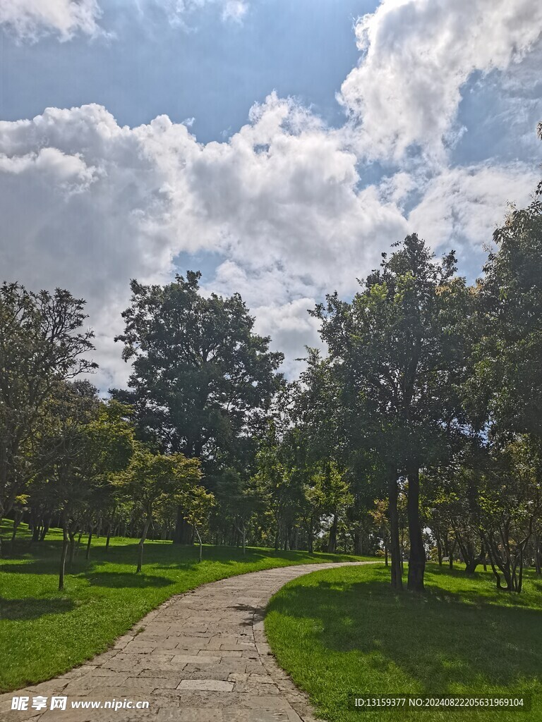 蓝天 云彩 草地