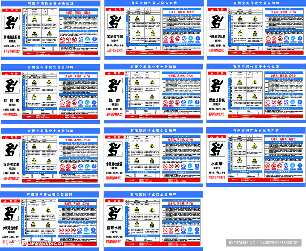 有限空间作业安全告知牌