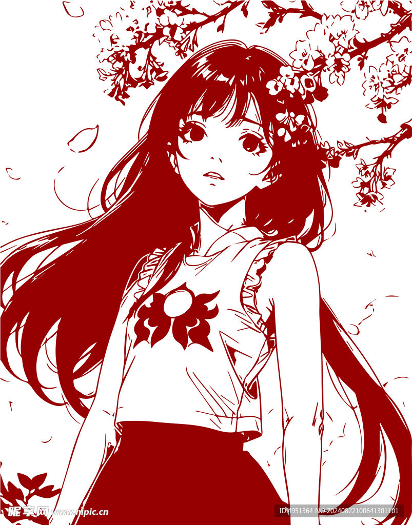 剪纸美女
