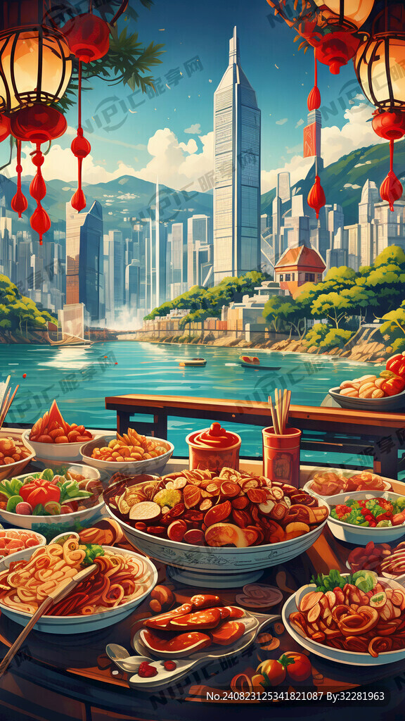 香港风光特色美食 独具国风
