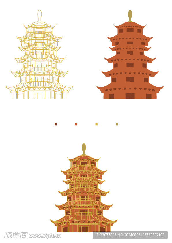 厦门集美塔 ai矢量