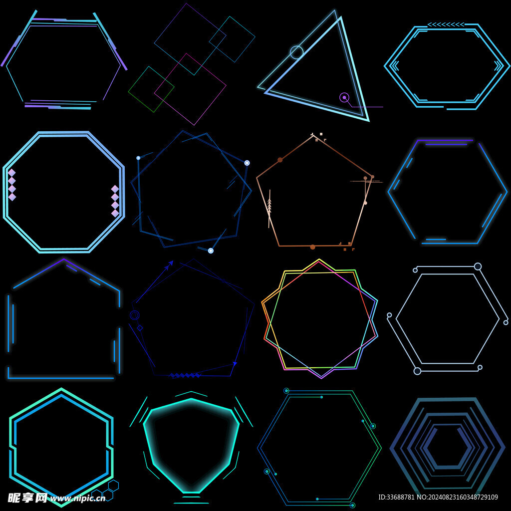 科技感多边形边框