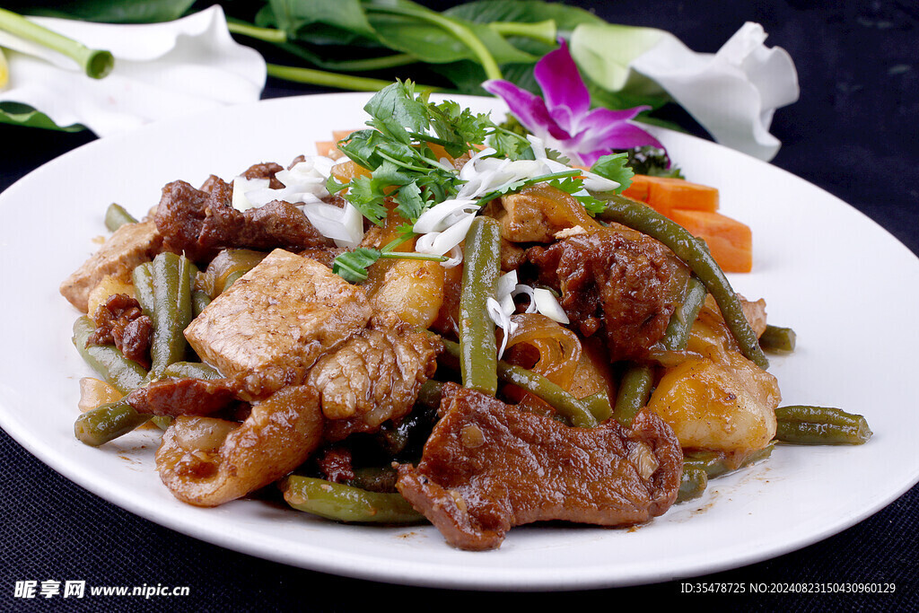 豆角豆腐炒肉片