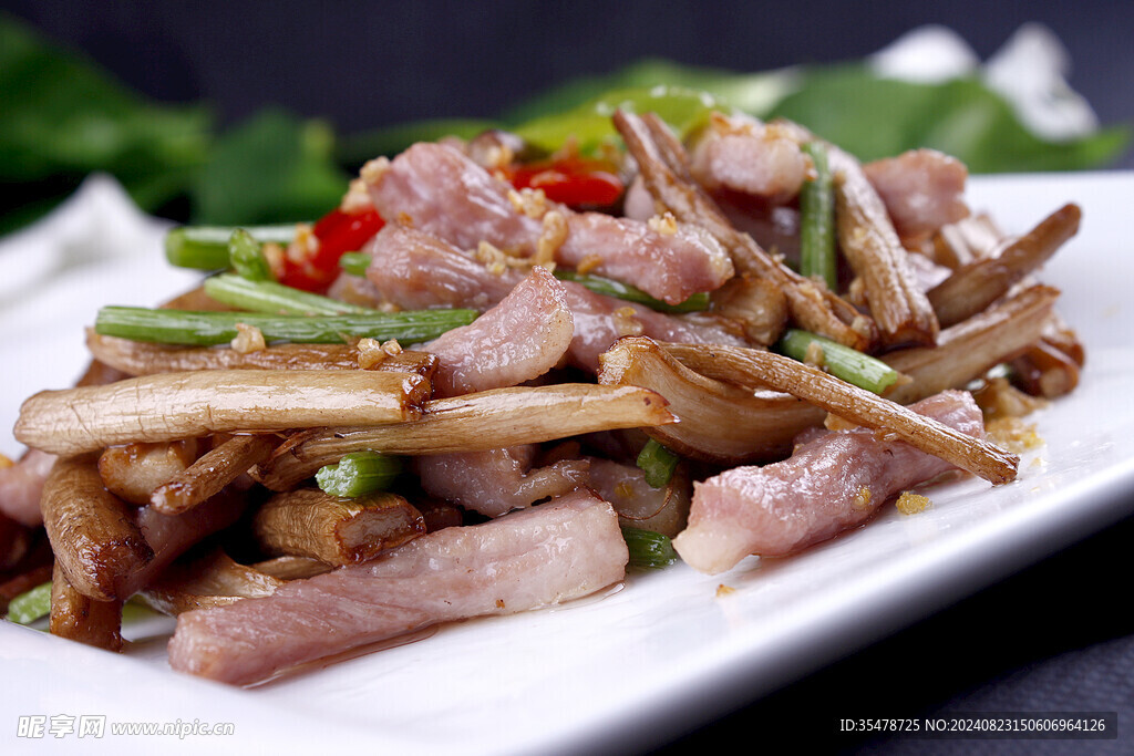 蒜香茶菇肉