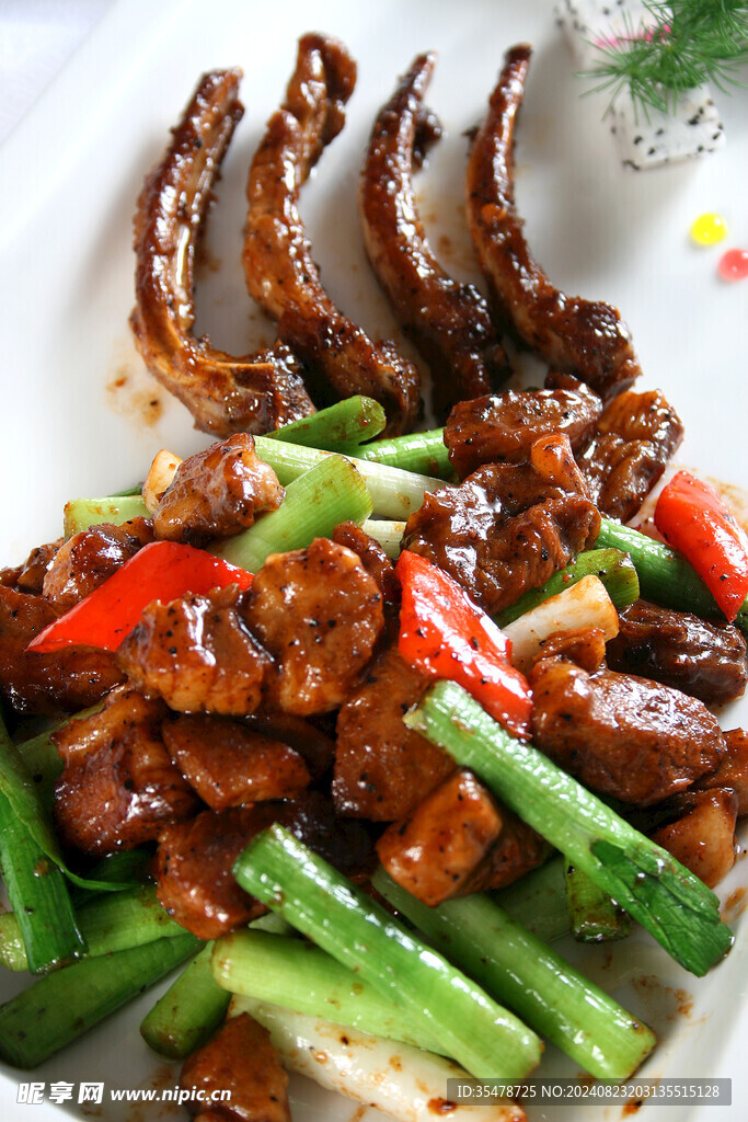黒椒大蒜炒羊排
