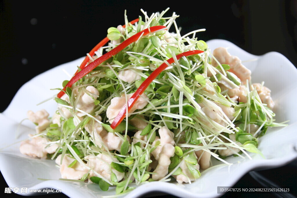 桃仁豌豆苗