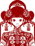 剪纸美女