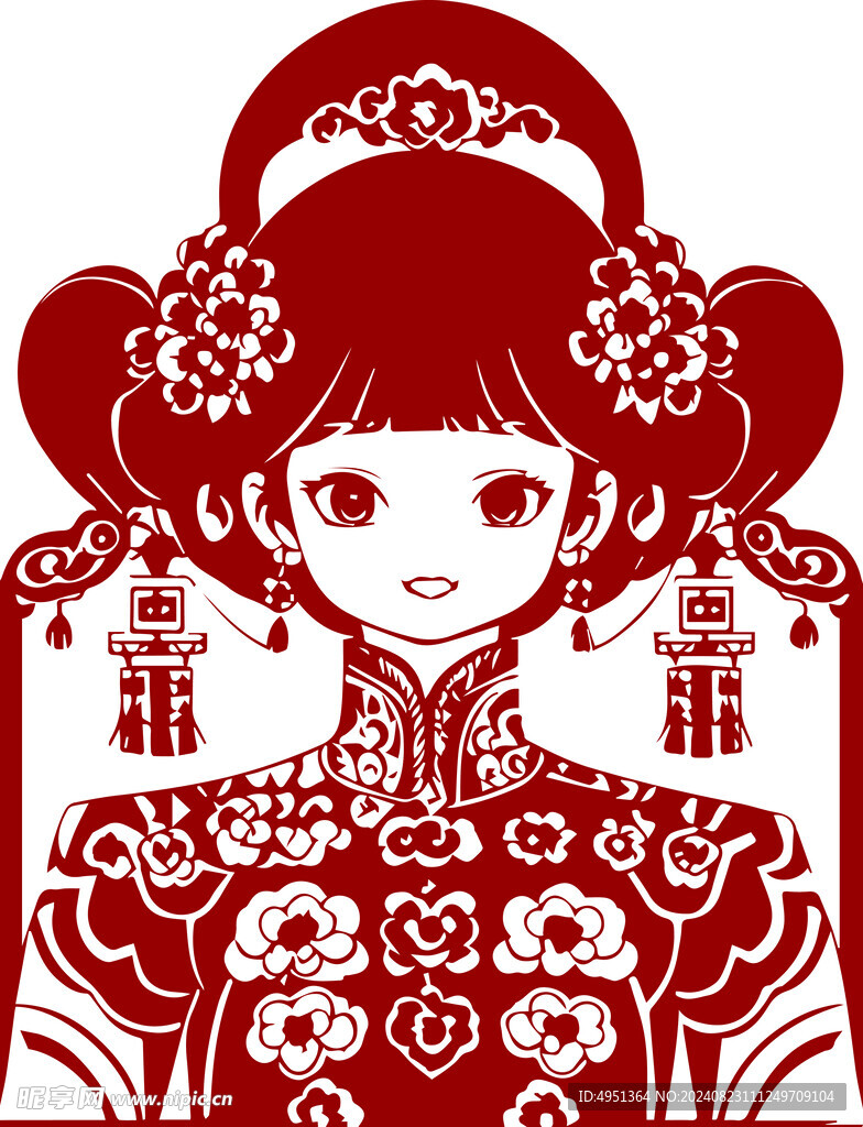 剪纸美女