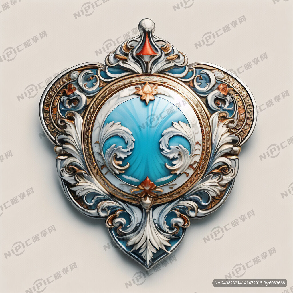 古典带浪花胸牌 异形