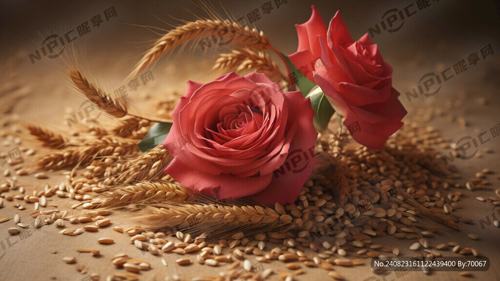 玫瑰 稻谷 麦子