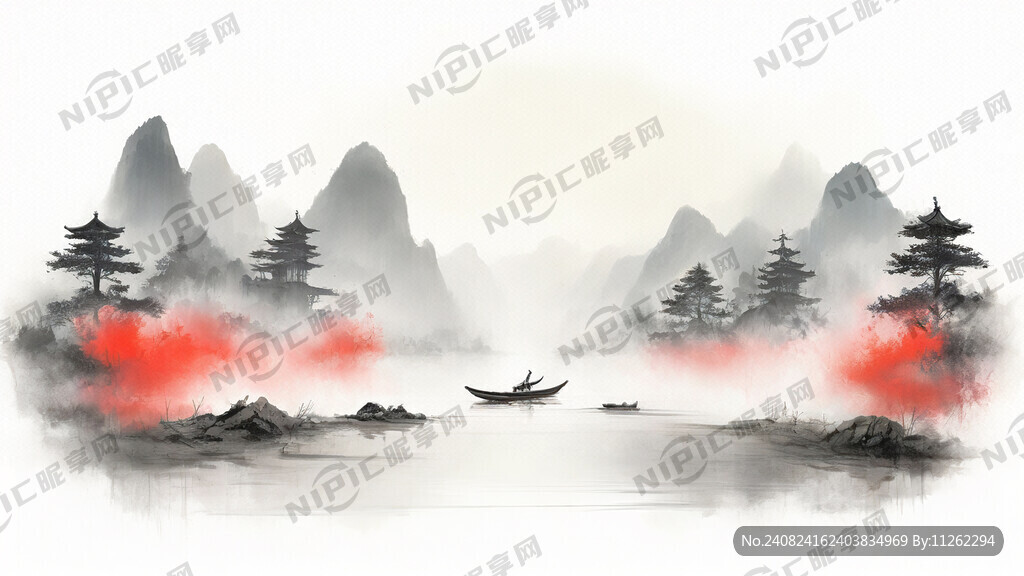 中式古典建筑矢量