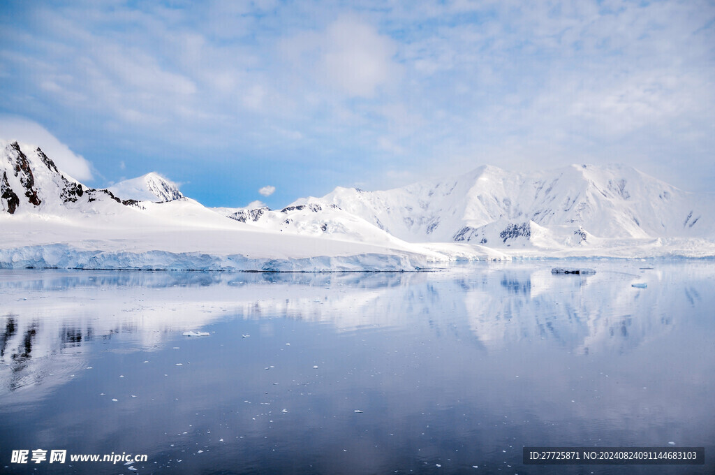 雪山边上的湖泊