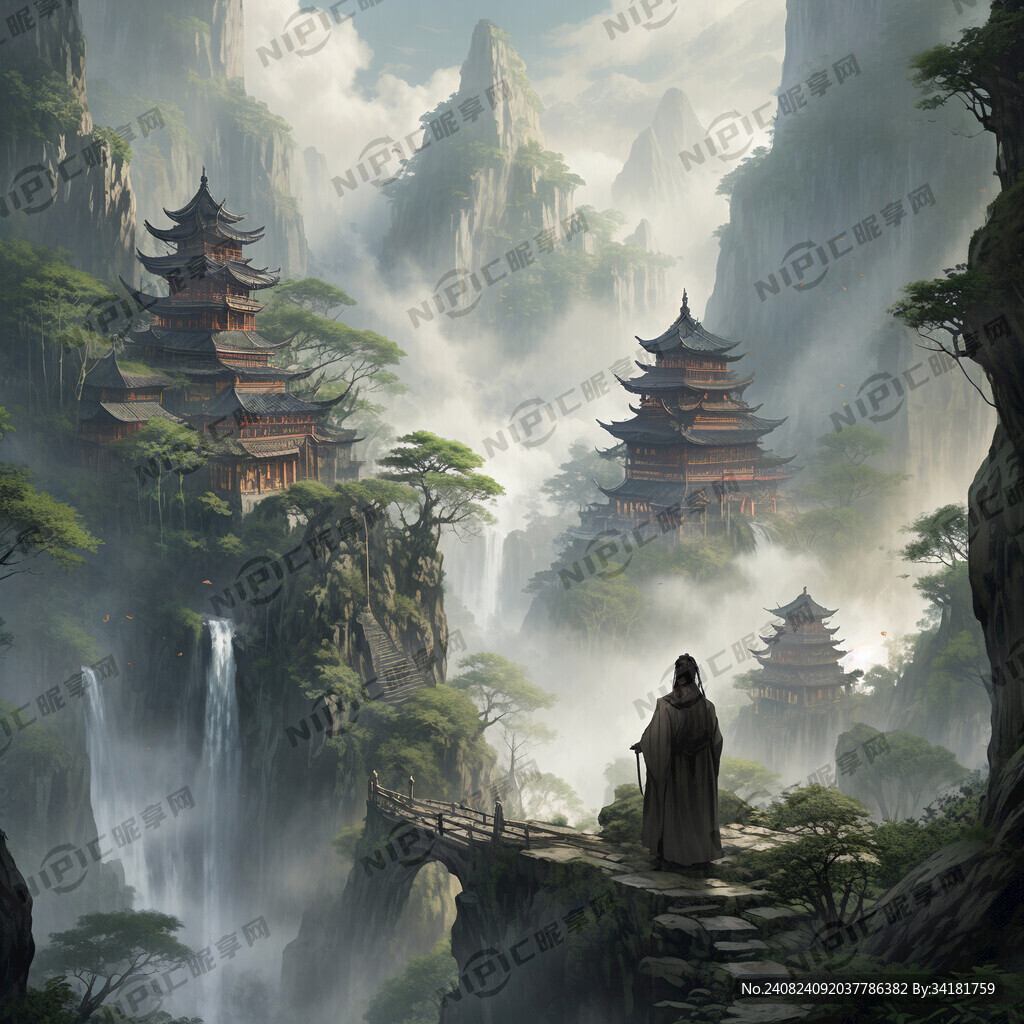 林间小路 苦行僧 画面开阔