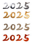 2025年蛇年艺术字体金色字体