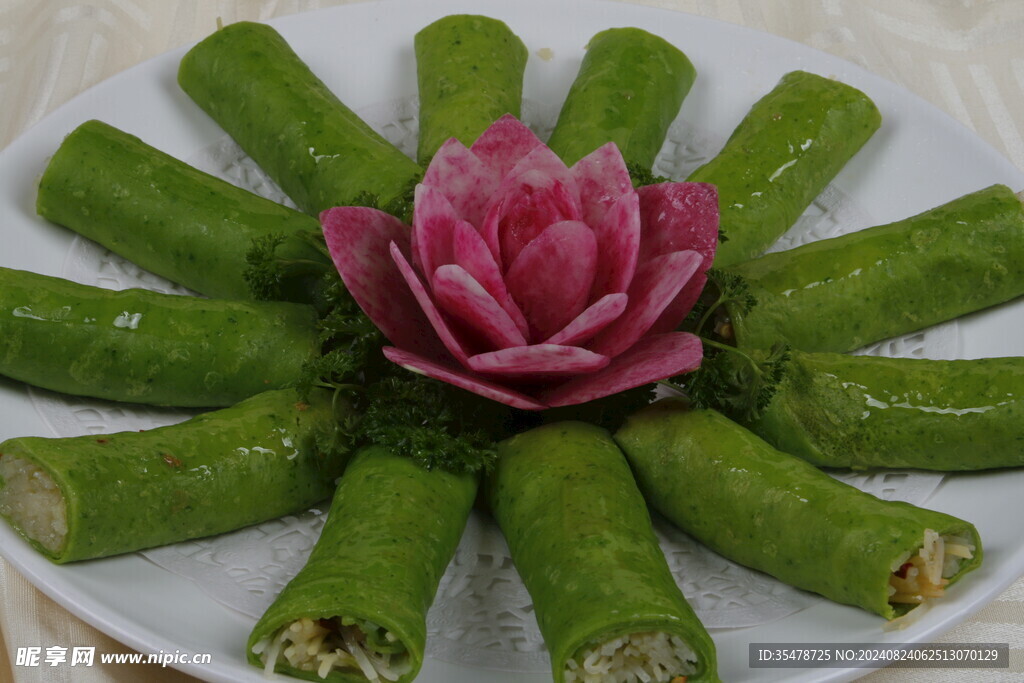 绿色煎饼卷菜