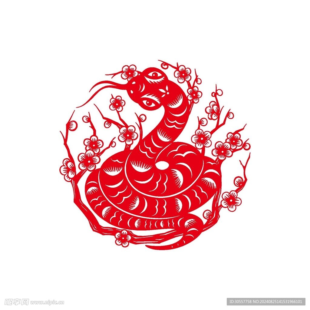 2025春节年画生肖蛇窗花蛇年