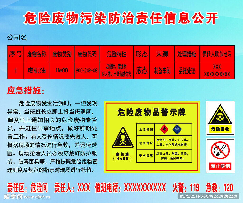 危险废物污染防治责任信息公开