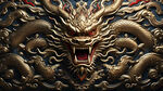 龙纹，对称，金属质地，中华，传统