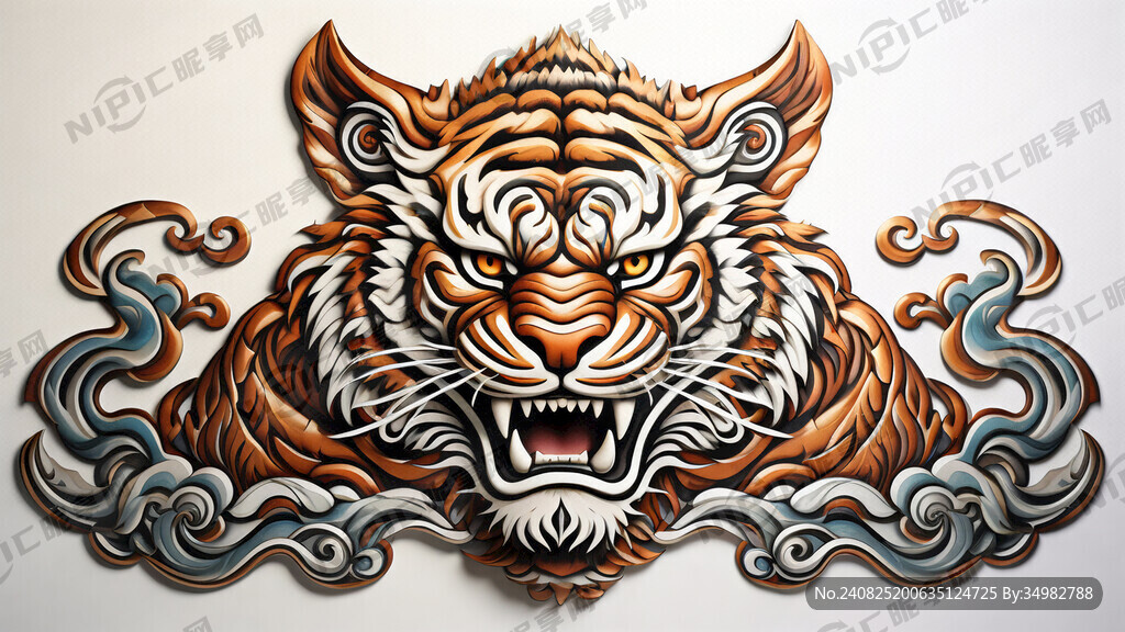 虎纹 对称 金属质地 中华
