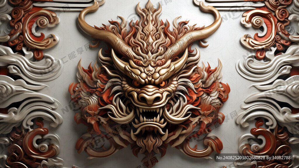 兽纹 对称 金属质地 中华