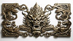 兽纹，对称，金属质地，中华，传统，古典，白边