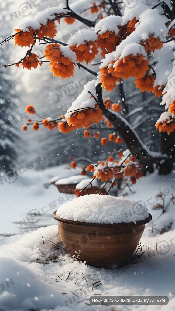 下雪的冬天 腊梅 大米 过节