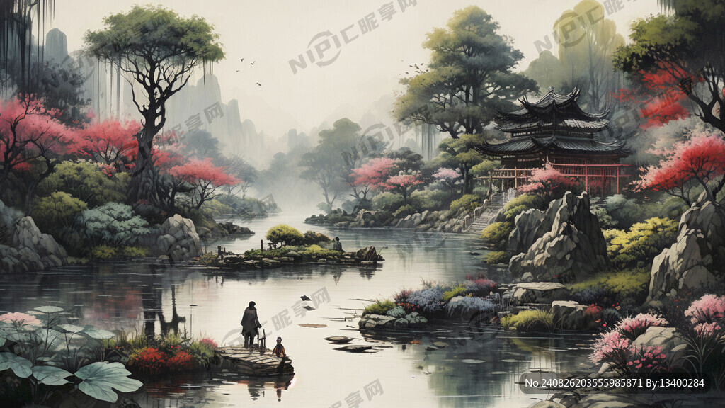 水墨园林花园