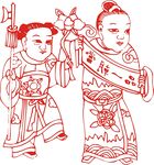 古代人物剪纸