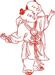 古代人物剪纸