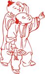 古代人物剪纸