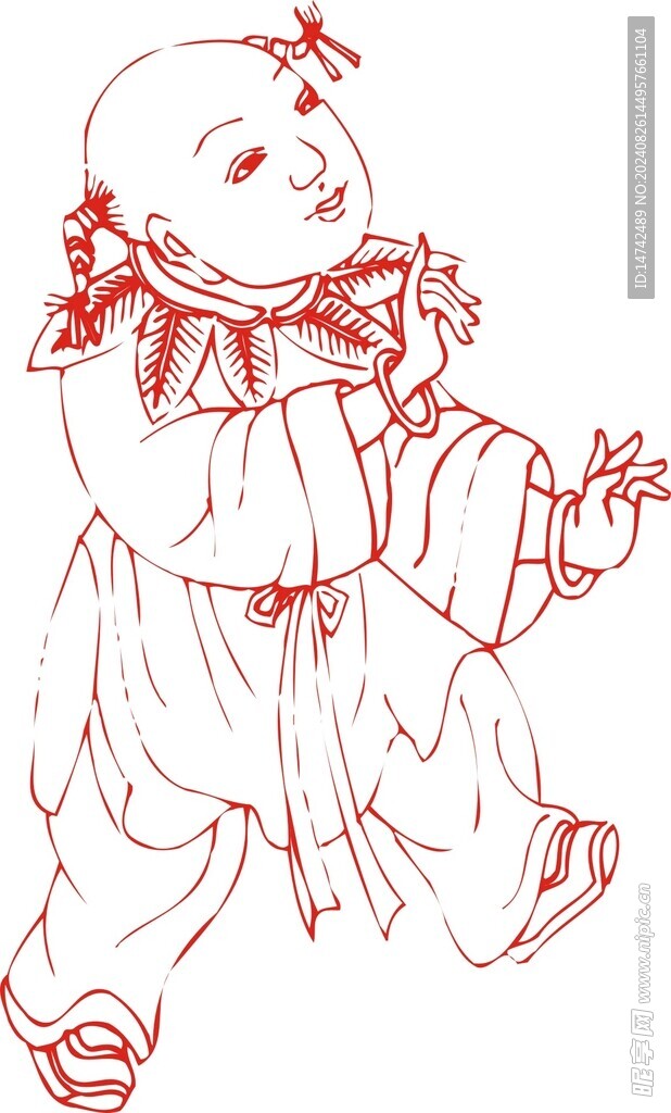 古代人物剪纸