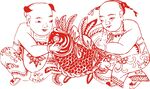 矢量人物剪纸